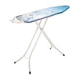 Brabantia - Bügelbrett B - für Dampfbügeleisen - Höhenverstellbar - für Links- und Rechtshänder - Solider Vierfußrahmen - Leicht versetzbar - Bügeleisen bis 13,5 cm - Ice Water - 124 x 38 cm