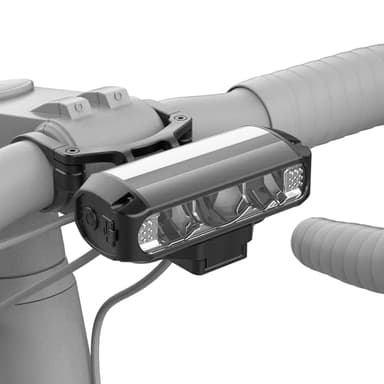 UPPEL Fahrradlicht USB C Ladeanschluss 4000mah 1200 Lumens 3 LEDs 4-Lichtmodi LED Fahrradlich Vorne Wasserdicht Einfache Installation Einstellbar Aluminium Fahrradbeleuchtung für Nacht Reiten-Schwarz