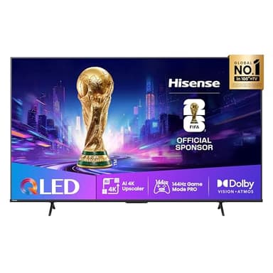 Hisense 65E7Q PRO Fehrnseher,65 Zoll, 4K UHD QLED, Smart TV,144Hz Game Mode PRO,Filmaker Mode, AMD FreeSync Premium,AI HDR Upscaler,Dolby Vision IQ,Dolby Atmos,Sprachsteuerung [2025]