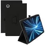 Haofun Hülle Kompatibel mit DOOGEE T40 Pro, Ultra Dünn PU, Schlanke und leichte Flip Case Klappbar, Rückseite Abdeckung Klappständer, Schlanke Schutzhülle mit Handschlaufe, Schwarz