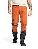 RevolutionRace Range Pro Stretch Zip-Off Pants für Herren, Wandelbare Wanderhosen für Outdoor-Aktivitäten, Teracotta Brown/Anthracite, XL