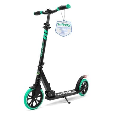SereneLife Roller, Stabiler Cityroller, Höhenverstellbarer Big Wheel Scooter, Klappbar Inkl. Tragegurt, Ständer und Trittbremse, für Kinder und Erwachsene bis 100kg