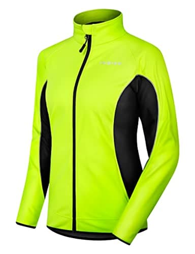 INBIKE Fahrradjacke Damen Winter Radjacke Laufjacke Thermo Winddicht Atmungsaktiv Reflective Wasserabweisend Grün,M