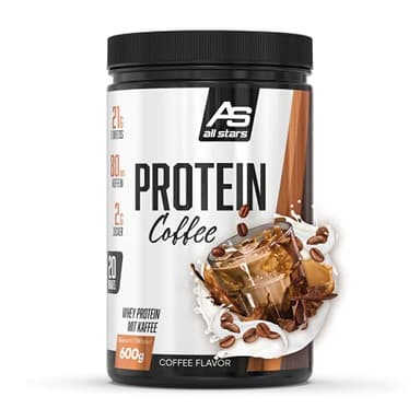 ALL STARS Protein Coffee 600g - Kaffee Proteinpulver mit 21g Eiweiß pro Portion und 80mg Koffein, Hochwertiger Aminosäuren Komplex, Zucker- und fettarm