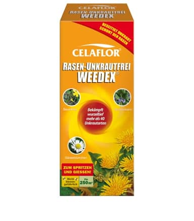 Substral Celaflor Rasen-Unkrautfrei Weedex, 250ml Konzentrat - Unkrautvernichter gegen schwer bekämpfbare Unkräuter im Rasen
