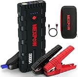 NEXPOW Starthilfe Powerbank, 2000A Spitzenstrom Auto Starthilfe, 12V Tragbarer Batterie Booster mit USB-Schnellladung 3.0 (bis zu 7,0L Benzin oder 6,5L Diesel) Safe Batteriestarter LED-Licht (schwarz)