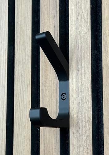 Haken für Akustikpaneele in verschiedenen Ausführungen, rund, eckig, doppelt, einzeln, Garderoben- und Kleiderhaken, DIY Garderobe, Montage ohne Bohren (Breite: 13mm, doppelt)