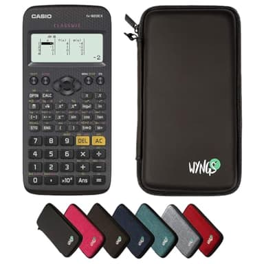 Casio fx-82DE X ClassWiz inkl. WYNGS Schutztasche Schwarz - Wissenschaftlicher Taschenrechner - Basic Set