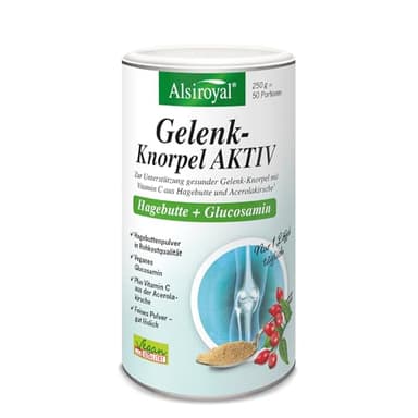 Gelenk-Knorpel Aktiv – MSM 2.525mg - Zur Unterstützung gesunder Gelenke- Nur ein Löffel täglich - Knorpel - mit veganem Glucosamin & Vitamin C aus Hagebutte & Acerolakirsche - vegan – Alsiroyal