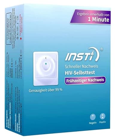 INSTI HIV Selbsttest I HIV Test für zuhause zur Früherkennung I Aids Test für zu Hause I Von der Deutschen AIDS-Hilfe empfohlen