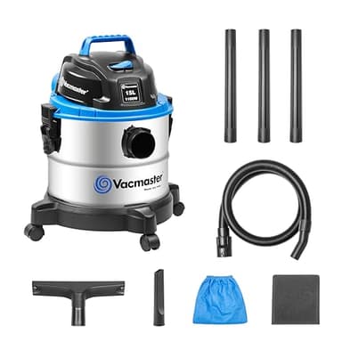 Vacmaster VQ1115S Nass Trockensauger Industriestaubsauger Staubsauger,Blasfunktion,Trocke & Nass Bodenstaubsauger ohne Beutel 1100W 15L