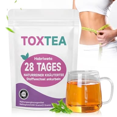 28 Tage Detox Tee zum Abnehmen – Natürliche Kräutermischung mit Lotusblatt, Wintermelone, Cassia-Samen, Hawthorn & Grüner Tee – Unterstützt den Stoffwechsel und fördert eine gesunde Verdauung