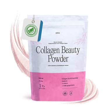 UKKO Collagen Pulver Premium-Kollagen mit Hydrolysat-Komplex & 3 Heilpflanzen - Kollagen Pulver mit 10.000 mg/Portion, Collagen Pulver Typ 1 und 3, Hyaluronsäure, Vitamin C - 100% natürliche I