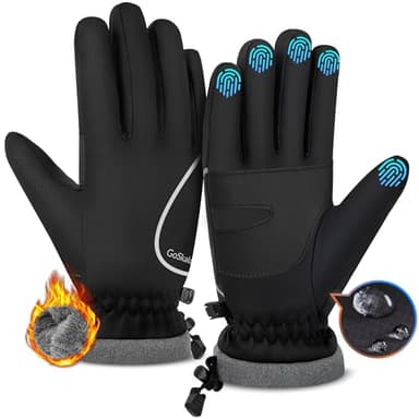 GoSkala Fahrradhandschuhe Herren Winter, Thermo Handschuhe Damen [Touchscreen & Winddicht und rutschfest] Laufhandschuhe für Outdoor-Aktivitätenwie Arbeiten, Radfahren, Autofahren, Skifahren