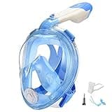 VILISUN Tauchmaske Vollgesichtsmaske, Müheloses Atmen Taucherbrille, Faltbare Schnorchelmaske Anti-Fog und Anti-Leck-Technologie mit 180° Sichtfeld und Kamerahalter für Erwachsene