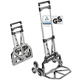ATHLON TOOLS Aluminium Treppensteiger-Sackkarre klappbar - extra Langer Griff 110 cm - Ladefläche mit Anti-Rutsch-Pads - Modell 2025