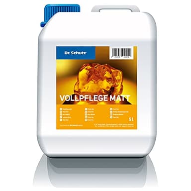 Dr. Schutz Vollpflege Matt 5 L für Vinyl, Designboden PVC, CV, Linoleum, Einpflege & Auffrischung elastischer Böden, bildet matte Schutzschicht, verringert Schmutzhaftung, Vinylboden Pflege