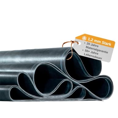 HSS Dachfolie EPDM DACHPROTECT 1,2mm Schwarz, Dachbahn, Wasserdicht, Uv- und Witterungsbeständig, Nahtfreier Zuschnitt, US-EPDM mit allen deutschen Zulassungen (3,05m x 7,00m)
