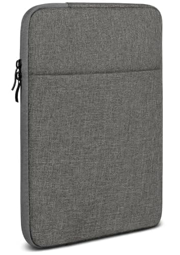 moex Tablet Tasche für Doogee T40 Pro – Sleeve Hülle mit Fach für Zubehör, Polyesterfaser Schutzhülle Minimalistisch mit Reißverschluss, Wasserabweisend, Dunkelgrau