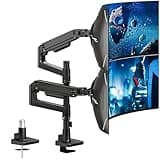 ARES WING Monitor Halterung 2 Monitore für 17-49 Zoll Flach & Curved Bildschirme, Bildschirmhalterung 2 Monitore Gasfeder, Höhenverstellbar Schwenkbar Monitor Halterung，VESA 75/100 mm, 2-20kg/arm