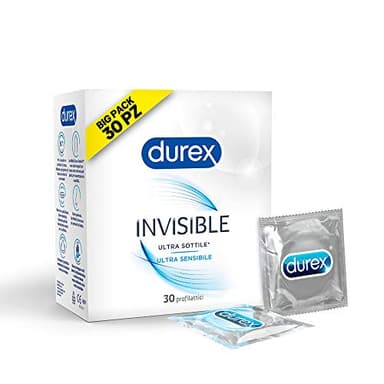 Durex Unsichtbare Kondome, Maxi-Format, 30 Kondome