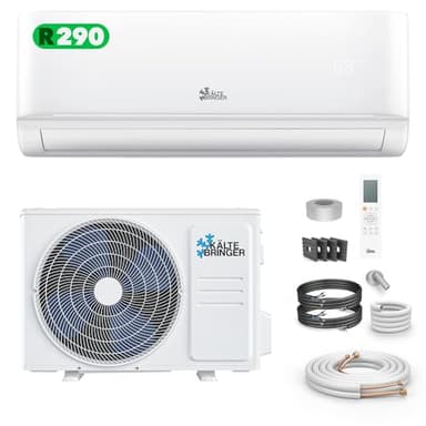 Kältebringer R290 Split Klimaanlage - 12000 BTU - 3,4 kW - Propan Klimagerät mit Heizfunktion, WiFi & App, bis 55qm, sehr leise - 5m Kupferleitung, Kältemittel R290, Montagematerial