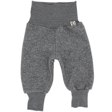 Mitwachsende Babyhose aus Merino Wollfleece - Wollhose für Babys und Kleinkinder - Mitwachshose aus Merinowolle - Größen 50-74 | 68-86 | 92-104 - Einfarbig Unifarben (Grau, 50-74)