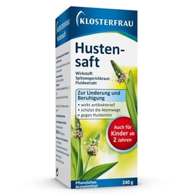 Klosterfrau Hustensaft mit Spitzwegerich | 240 ml | lindert und beruhigt Hustenreiz | wirkt antibakteriell & schützt die Atemwege