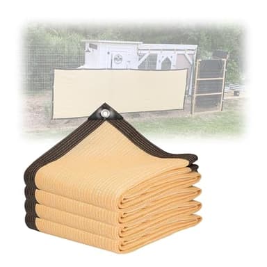 Sonnensegel, UV-beständig, 90 % Sonnenschutz, rechteckig, mit Ösen, Pflanzenschutz, Gewächshausabdeckung, 4 x 6 m, Beige