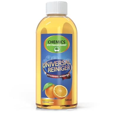 CHEMICS Orangenreiniger Konzentrat 500ml – Stark Fettlösend & Universell Einsetzbarer Haushaltsreiniger – Allzweckreiniger mit Natürlichen Orangenöl Extrakt – Industriereiniger Konzentrat