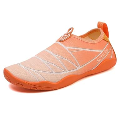 Xbemkste Strandschuhe Wasserschuhe Herren Damen Badeschuhe Schwimmschuhe Aquaschuhe rutschfest Surfschuhe schnell trocknend Wattschuhe (Orange, 39)