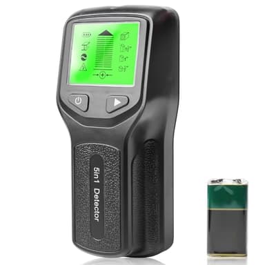 Leitungssucher Ortungsgerät, 5-in-1 Wandscanner Detektor Leitungssuchgerät Multifunktionaler Stud Finder mit LCD Anzeige und Alarm Metalldetektor zum Auffinden Stromleitungen Holzbalken Metall