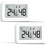 DOOMAY 2-Pack Mini Hygrometer Indoor Thermometer, Humidity Gauge mit ℃, Luftfeuchtigkeitsmesser Digitaler Temperaturmonitor für Gewächshaus Babyzimmer Keller Reptilien Inkubator Closet