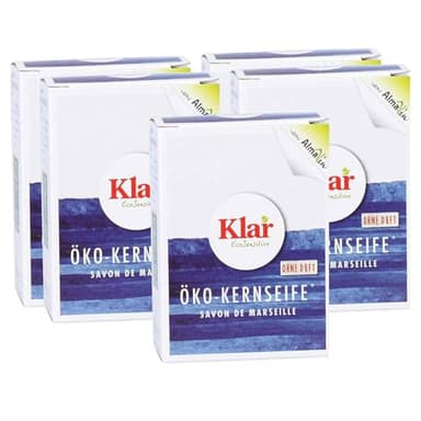 Klar Öko Kernseife ohne Duft, 5 x 100 g, Sparpack