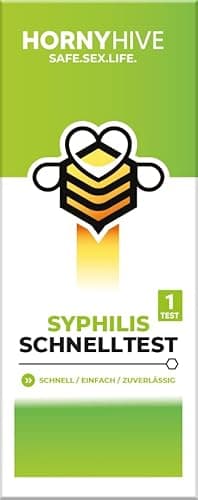 HornyHive Syphilis Schnelltest für zu Hause, 1 Test, Ergebnis in 10 Minuten, Antikörpertest aus Vollblut, Selbsttest mit Fingertropfen