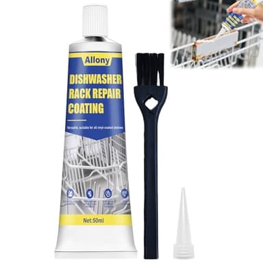 ALLONY Spülmaschinenkorb Rost Reparatur, 50ML Flüssiggummi, Rostschutz, Dichtungsmasse Wasserdicht, Geschirrspüler Korb Reparatur Gummi, Oxidationsbehandlung, Reparaturgummi für Geschirrspülerkörbe