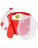 Sistema Microwave Reiskocher | 2,6 l | Spülmaschinenfester kleiner Reiskocher | BPA-frei | Rot