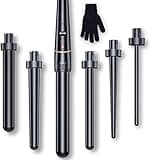 Lockenstab Große und Kleine Locken Set - 6 in 1 Mit Verschiedenen Aufsätzen Antistatische Keramik Turmalin Beschichtung Welleneisen für Beach Waves