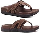 COFACE Flip Flops Herren Zehentrenner Weiche Bequeme Sommer Sandalen Arch Support Leichte Badelatschen für Herren braun 42