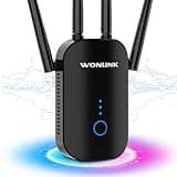 WONLINK WLAN Verstärker, 1200Mbit/s WLAN Repeater Dualband WiFi Verstärker mit WPS, 4* Schwenkbare Antennes, Ethernet -Port, WiFi Booster von Mehrere Funktionen, EU Plug, Schwarz