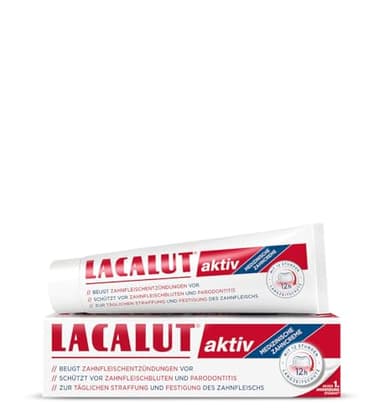LACALUT AKTIV ZAHNCREME, 100ml Zahnpasta, sofort spürbare Straffung und Festigung des Zahnfleischs, effektive Zahnpflege & Zahnfleischpflege,1 x 100ml