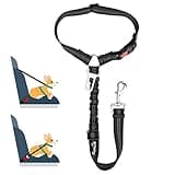 SlowTon Hundegurt fürs Auto, 2-in-1 Kopfstützen-Rückhalte Anschnallgurt Hund Auto mit Universalschnalle und einstellbarem, reflektierendem Gummiband zum Aufhängen von Sicherheitsgurten an Kopfstützen