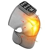 Knie Massagegerät mit Wärme und Vibration, 3 in 1 Kabellose Beheizte Infrarot Kniebandage 5 Heizstufen und 3 Massagemodi, 5000mAh-Akku, LCD-Bildschirm, Wellness Geschenke für Frauen und Männer