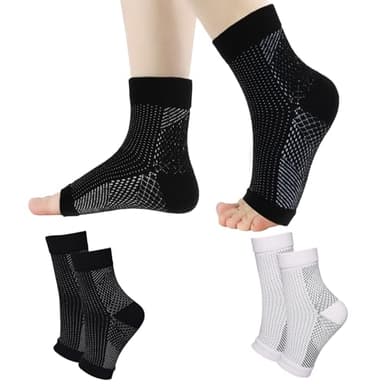 dellyy 2 Paar Orthopädische Kompressionssocken, Kompressionssocken gegen Fersensporn und Plantarfasziitis, Kompressionsstrümpfe für Herren Und Damen, Größe 40-43