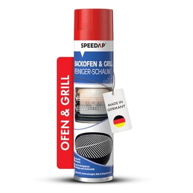 SPEEDAP Backofen- und Grillreiniger | 500 ml Schaum | kraftvoller Reiniger und Fettlöser für Backofen, Grill, Herdplatte, Ceranfeld und Kaminglas | löst selbst stark eingebrannten & rußigen Schmutz