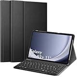 Fintie Tastatur Hülle für Samsung Galaxy Tab A9 Plus 11 Zoll 2023 Tablet SM-X210/X216/X218, Keyboard Cover mit Magnetisch Abnehmbarer Deutscher Bluetooth Tastatur, Schwarz