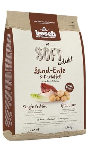 bosch HPC SOFT Land-Ente & Kartoffel | halbfeuchtes Hundefutter für ausgewachsene Hunde aller Rassen | Single Protein | grain-free | 1 x 2.5 kg