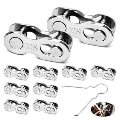 Kettenschloss Fahrradkette 10 Fach für Shimano - 10 Paar Fahrradkettenglied Kompatibel mit Shimano Kette 10 Fach, Kettenverschluss Kettenglieder Fahrrad mit Montagehilfe für Schnellen Fahrradreparatur