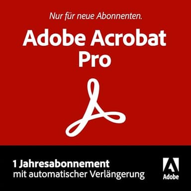 Adobe Acrobat Pro | PDF's erstellen, bearbeiten, signieren und teilen |1 Jahresabonnement mit automatischer Verlängerung | PC/Mac