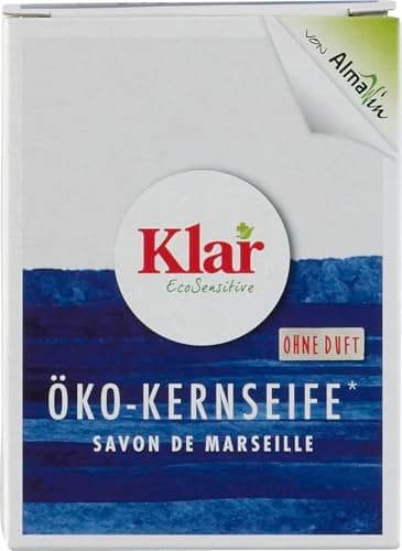 Klar EcoSensitive Öko - Kernseife 24x100g, Seifenstück parfümfrei, Vegan, Feste Seife zur milden Reinigung